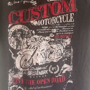 Motorcycle Tee - Black and Red and white